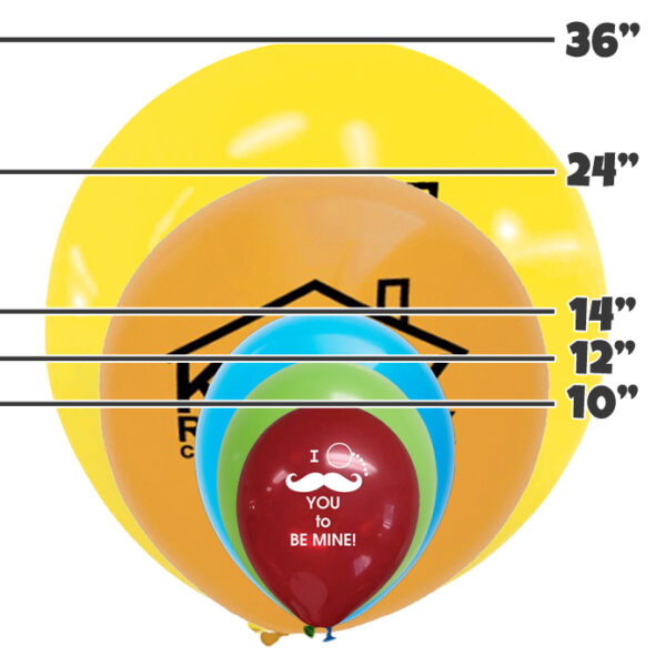Latex Balloon Size Comparison
