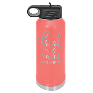 32 ounce laser engraved stainless steel water bottle