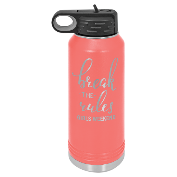 32 ounce laser engraved stainless steel water bottle