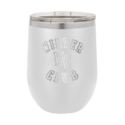personalized white stemless wine tumbler