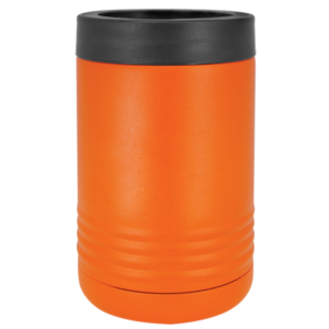 orange laser engraved can coolers