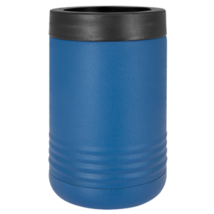 Royal blue laser engraved can coolers