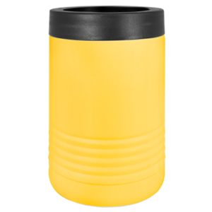 yellow laser engraved can coolers