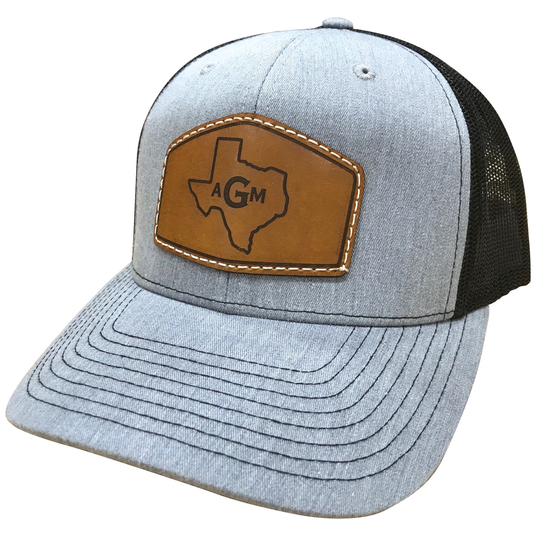 Custom Leather Patches on Trucker Hats