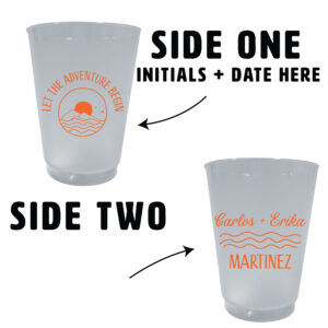 Wedding 12oz Frost Flex Cups - Add Names (Let the Adventure Begin)