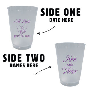 Wedding 12oz Frost Flex Cups - Add Names & Date (At Last)