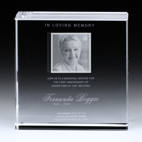 Personalized Memorial / Award Crystal