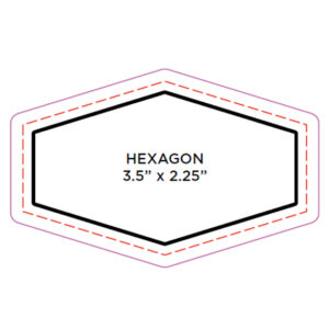 Hexagon - 3.5" x 2.25"