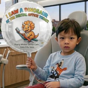 18in Dinosaur Photo Balloons (Foil) for Dental Offices