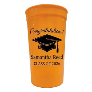 22oz Custom Stadium Cups for Graduation