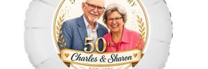 custom printed 50th wedding anniversary photo balloon