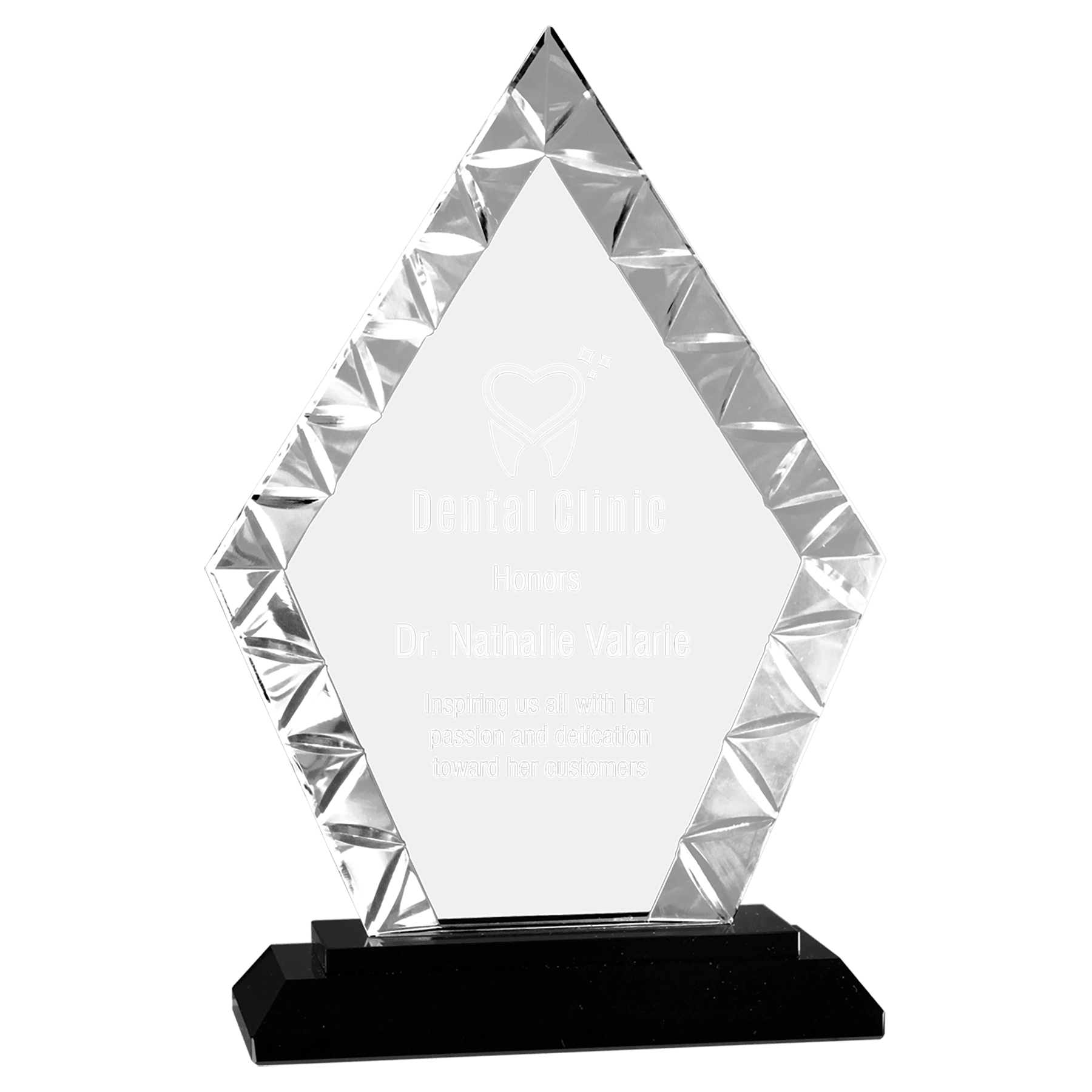 Awards: 7 1/2" Diamond Accent Glass on Black Base